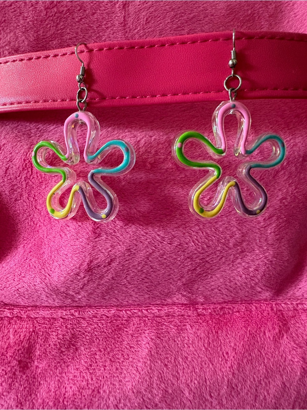 hand made colorful spongebob inspired earrings!